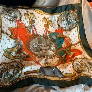 Hermès silk Napoleon scarf.